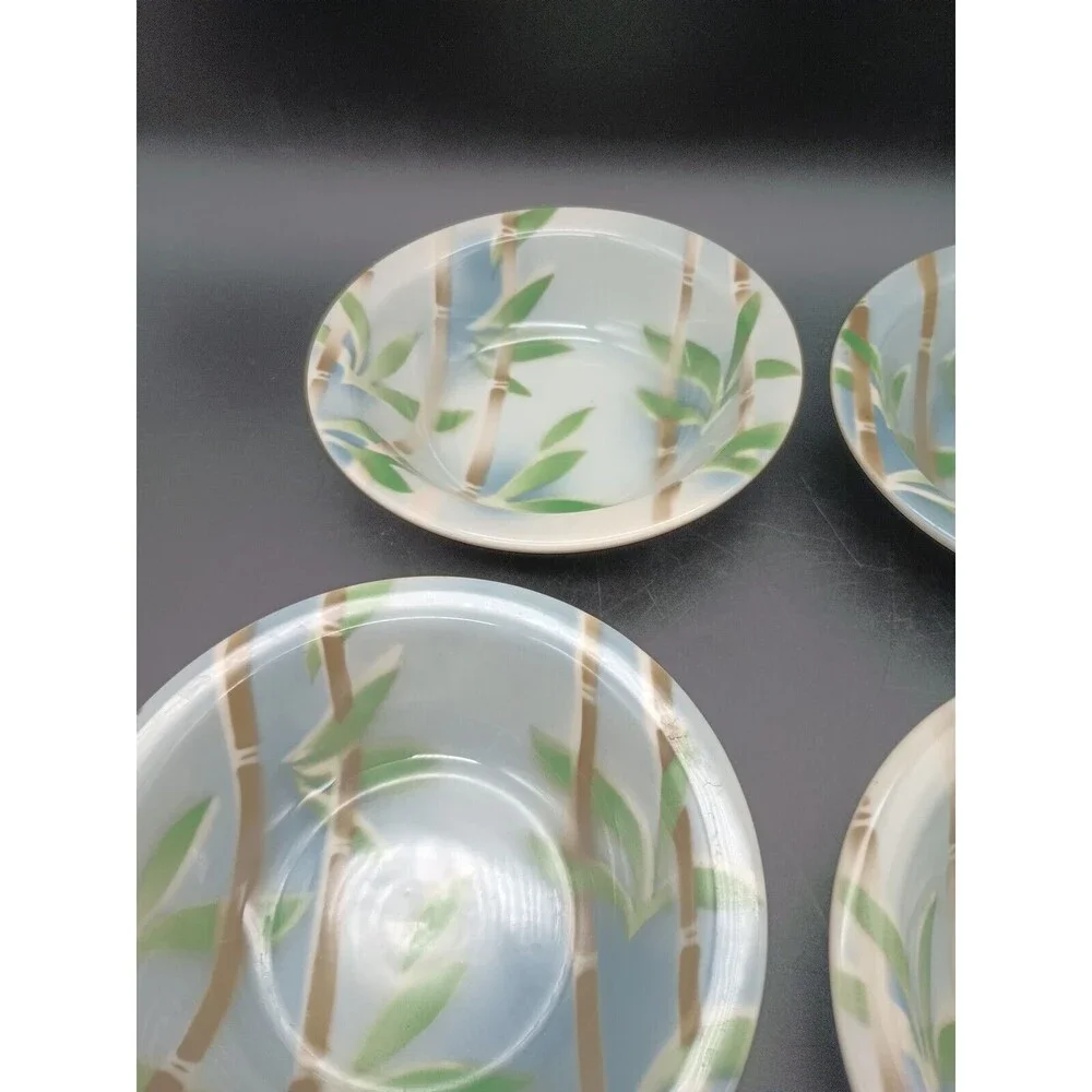4 syracuse china bowls Airbrushed Bamboo USA 6